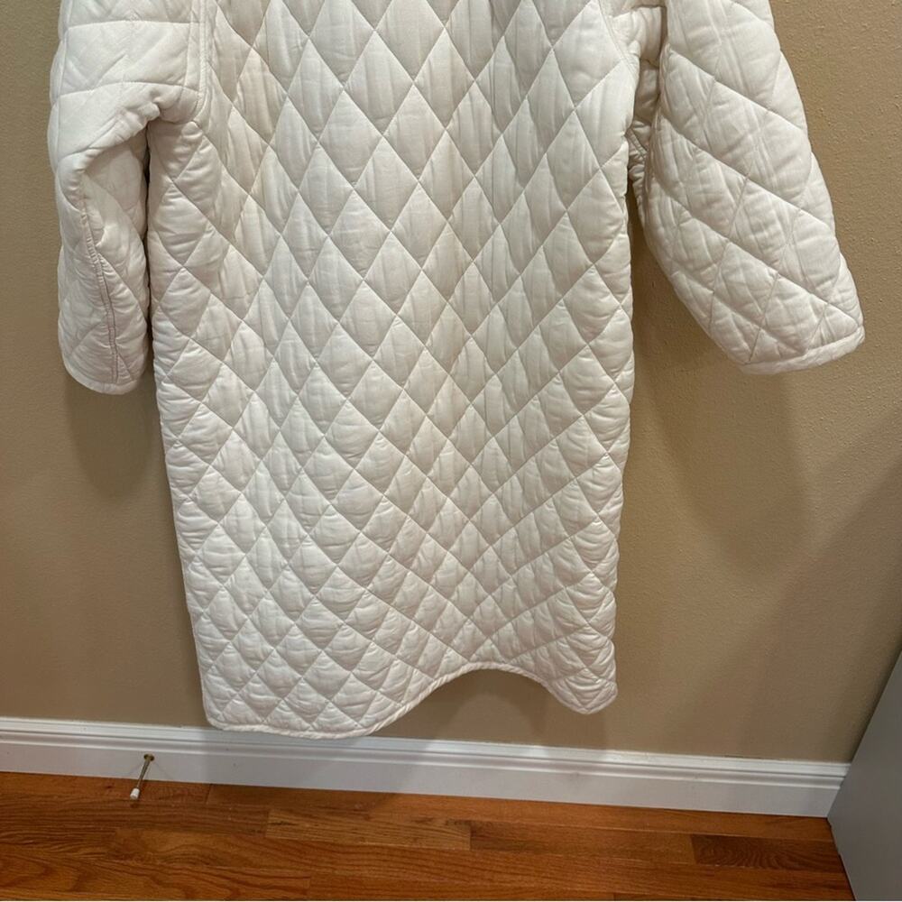 Xirena White Floral Reversible Pink Quilted Long Line Coat Jacket XL - Picture 7 of 12